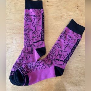 Purple and Black Graphic Socks